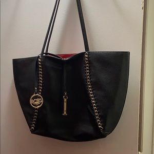Authentic BCBG large red and black tote bag